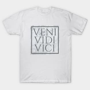 Veni Vidi Vici Roman Motto Phrase - I came, I saw, I conquered Marble T-Shirt